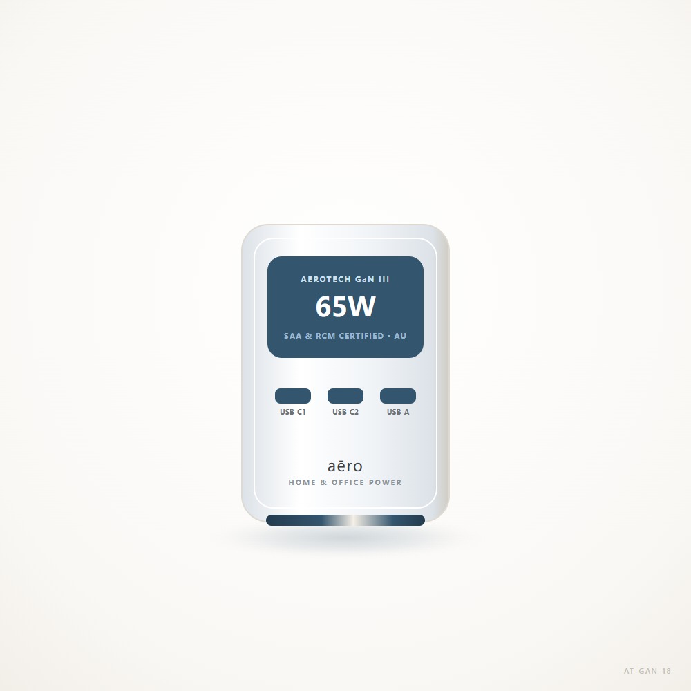 AeroVolt 65W 3-Port GaN Pro Fast Charger (AU Plug)